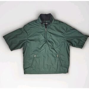 Vintage Men's Ralph Lauren Green Golf Half-Zip Pullover Windbreaker Size L SSlev